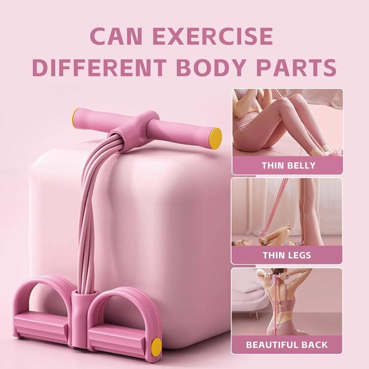 Multifunction Tension Rope, 6-Tube Elastic Resistance Bands, Pedal Resistance Band with Handles, Natural Latex for Fitness Training