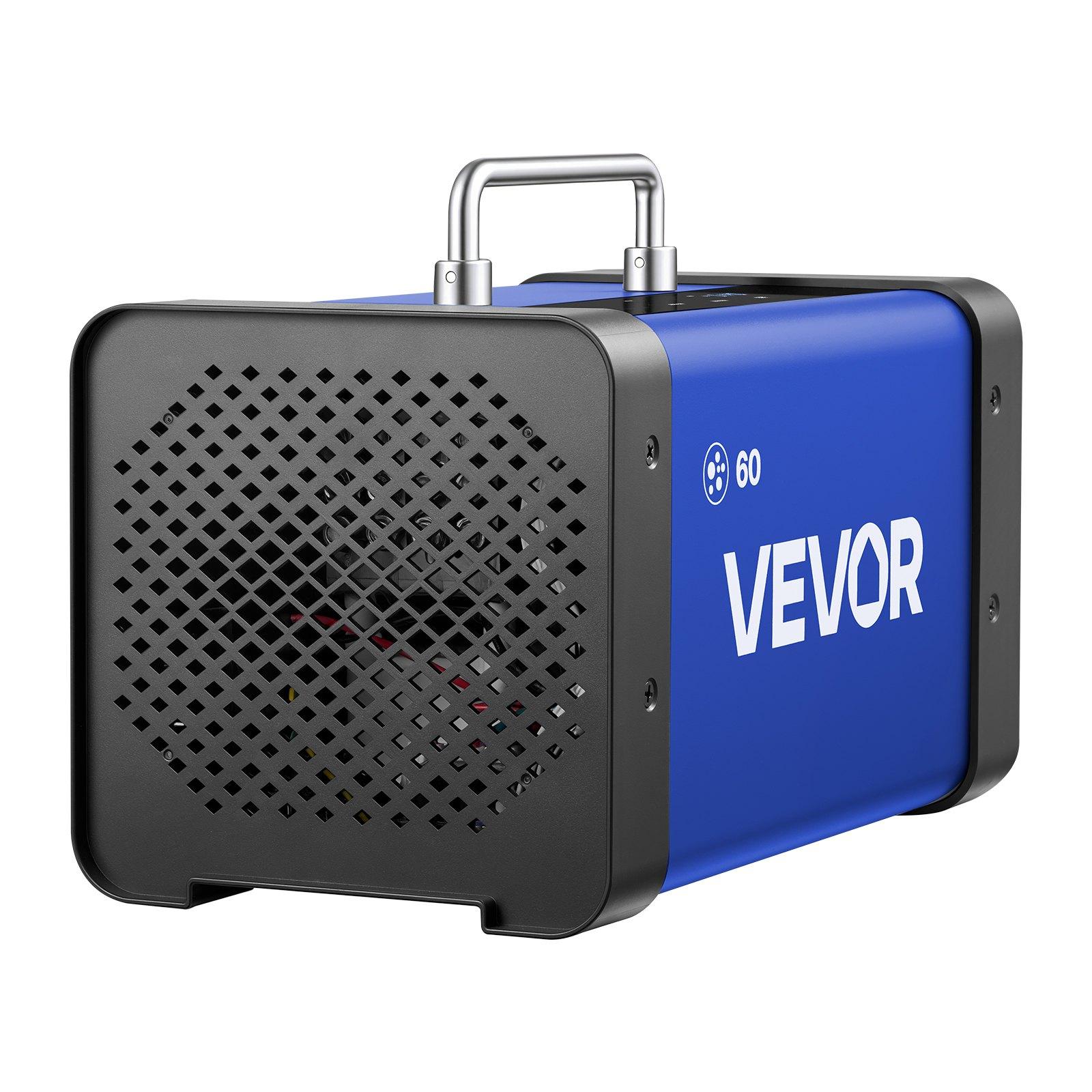VEVOR Ozone Generator, 60000mg/h Commercial Ozone Machine, with 15s Delayed Start & Dual-Hose Water Mode & LCD Touchscreen, Industrial Deodorizer for Car, Smoke, Home Odors, Up to 4800 sq.ft