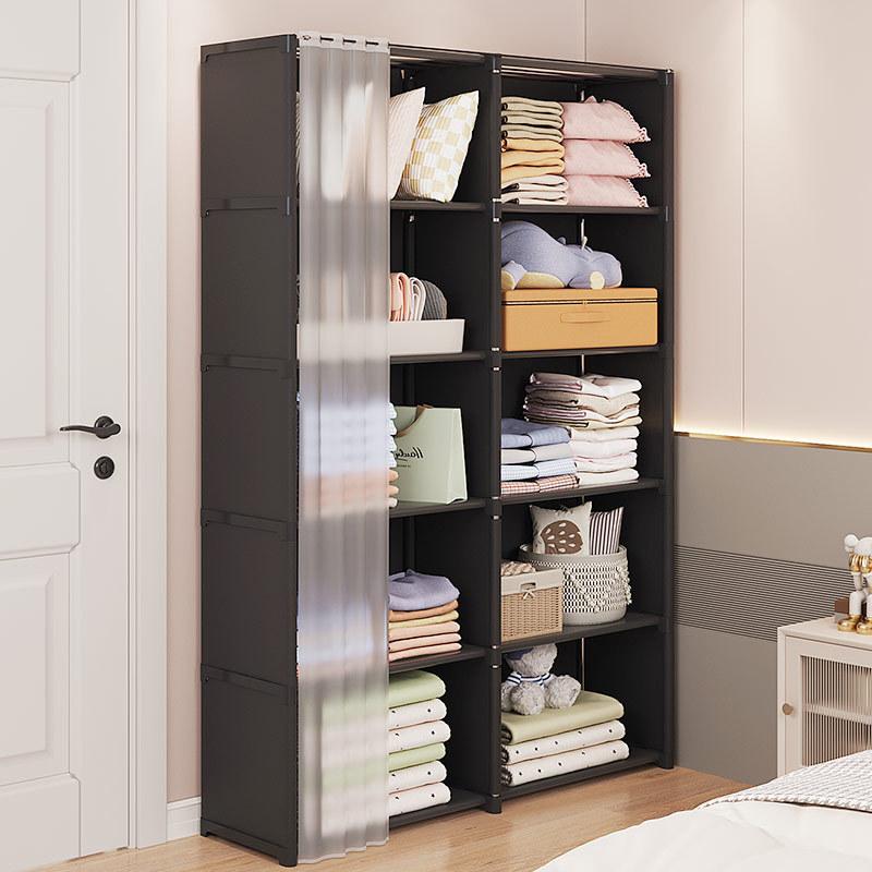 Dustproof Portable Closet, Easy Assembly Clothes Storage Organizer, Multi-layer Wardrobe for Bedroom