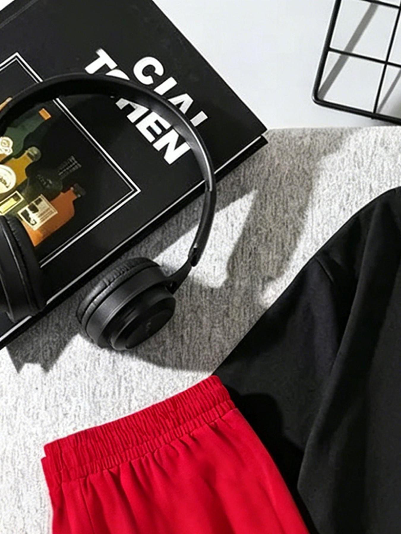 Fashion Boy Suit Set, Cool Graffiti Bear Pattern Design, Perfect Summer for Little Boys, Casual Loose-Fit Short Sleeve