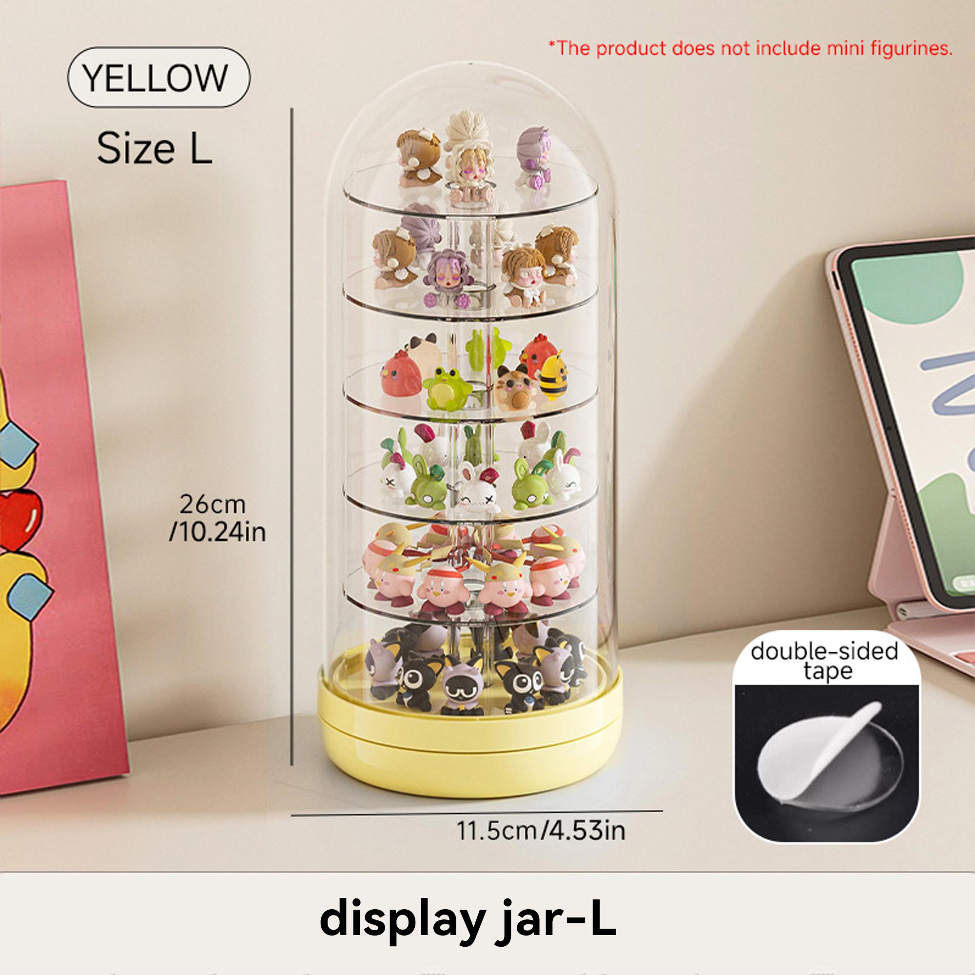 360° Rotating Storage Display Box, Transparent Layered Organizer, Suitable for Popbean, Labubu, Skullpanda, Dimoo, Hirono, Molly Collectors