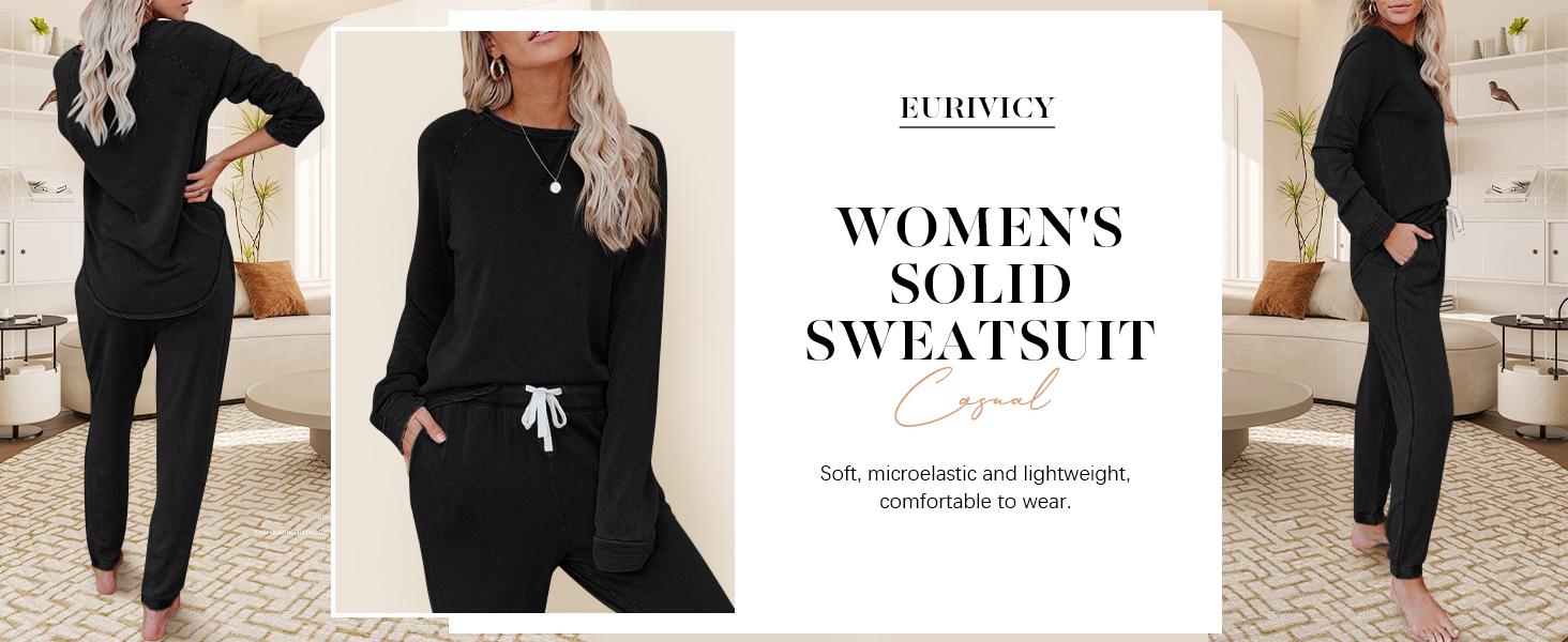 FISOEW Women's Solid Sweatsuit Set 2 Piece Long Sleeve Pullover and Drawstring Sweatpants Sport Outfits Sets viral knit set two piece set women two piece outfits matching sets women #TikTokShopBlackFriday #TikTokShopCyberMonday Sporty Round Neck FISOEW Women's Solid Sweatsuit Set 2 Piece Long Sleeve Pullover and Drawstring Sweatpants Sport Outfits Sets viral knit set two piece set women two piece outfits matching sets women #TikTokShopBlackFriday #TikTokShopCyberMonday Sporty Round Neck