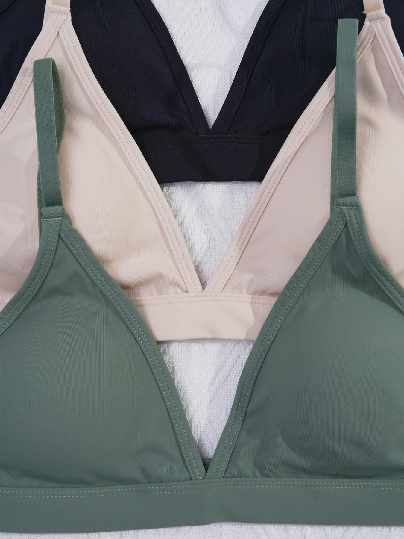 Women's Wireless Bralette Set, Everyday Medium Support Knit Fabric, Removable Pads, Adjustable Straps, Soft & Lightweight Casual Design