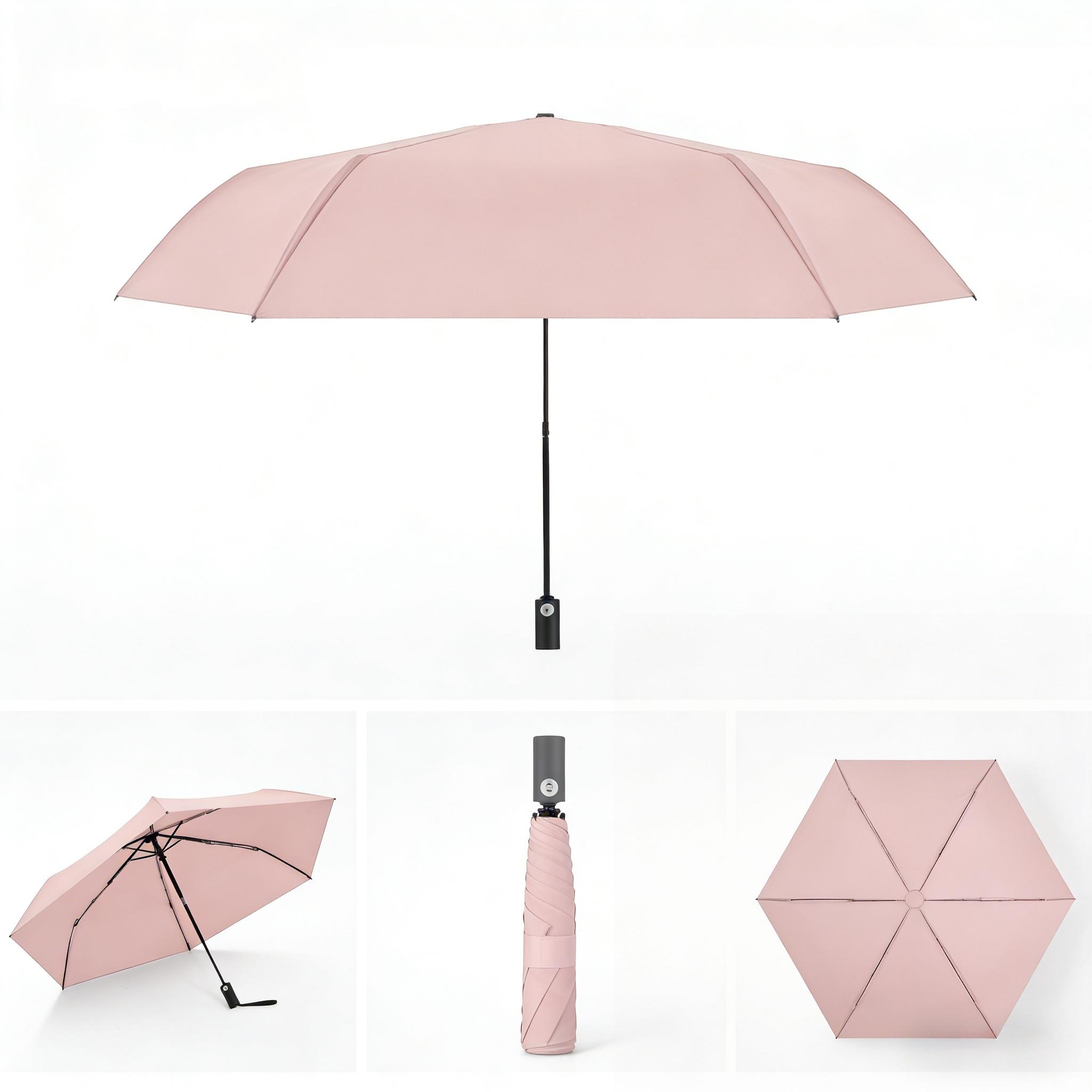 Lightweight Convenient Automatic Umbrella Memory Patch Design, Easy Fold Safe No Bounce Compact Travel Umbrella, Student Sun Umbrella, Portable Rain Umbrella