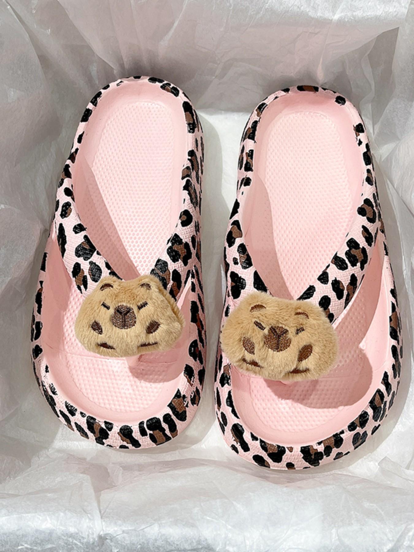 New Summer 3D Capybara Doll Soft Comfortable Women's Sandals, Indoor Simple Design, Outdoor Streetwear Versatile Ladies' Flip Flops