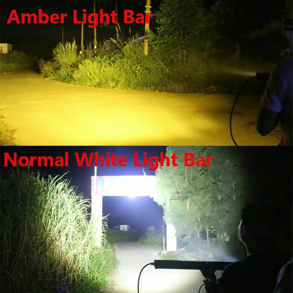 20 Inch 156W Amber LED Light Bar, Spot Flood Combo Beam LED Drivin Lamp, Off Road Lights LED Work Light for Outdoor
