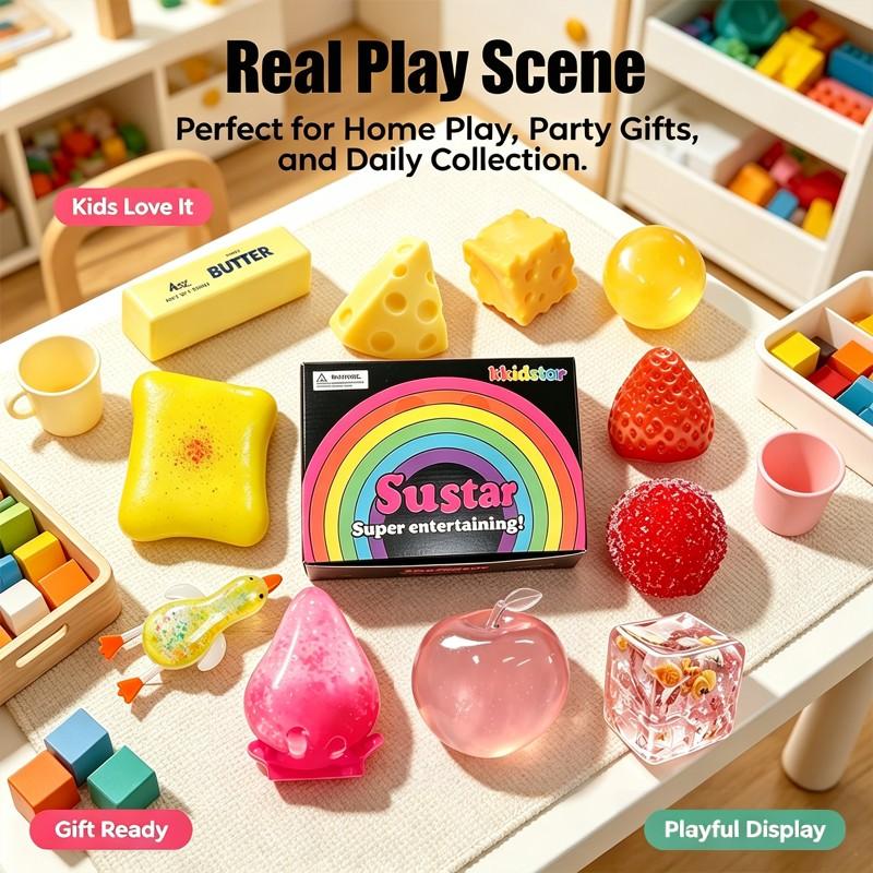 6/8/10-Piece Set Squishy , Malt Sugar Stress Relief Fidget Toys, Sensory Bundle, Creative Slow-Return Squishy, Party Gift, 11 Different Styles