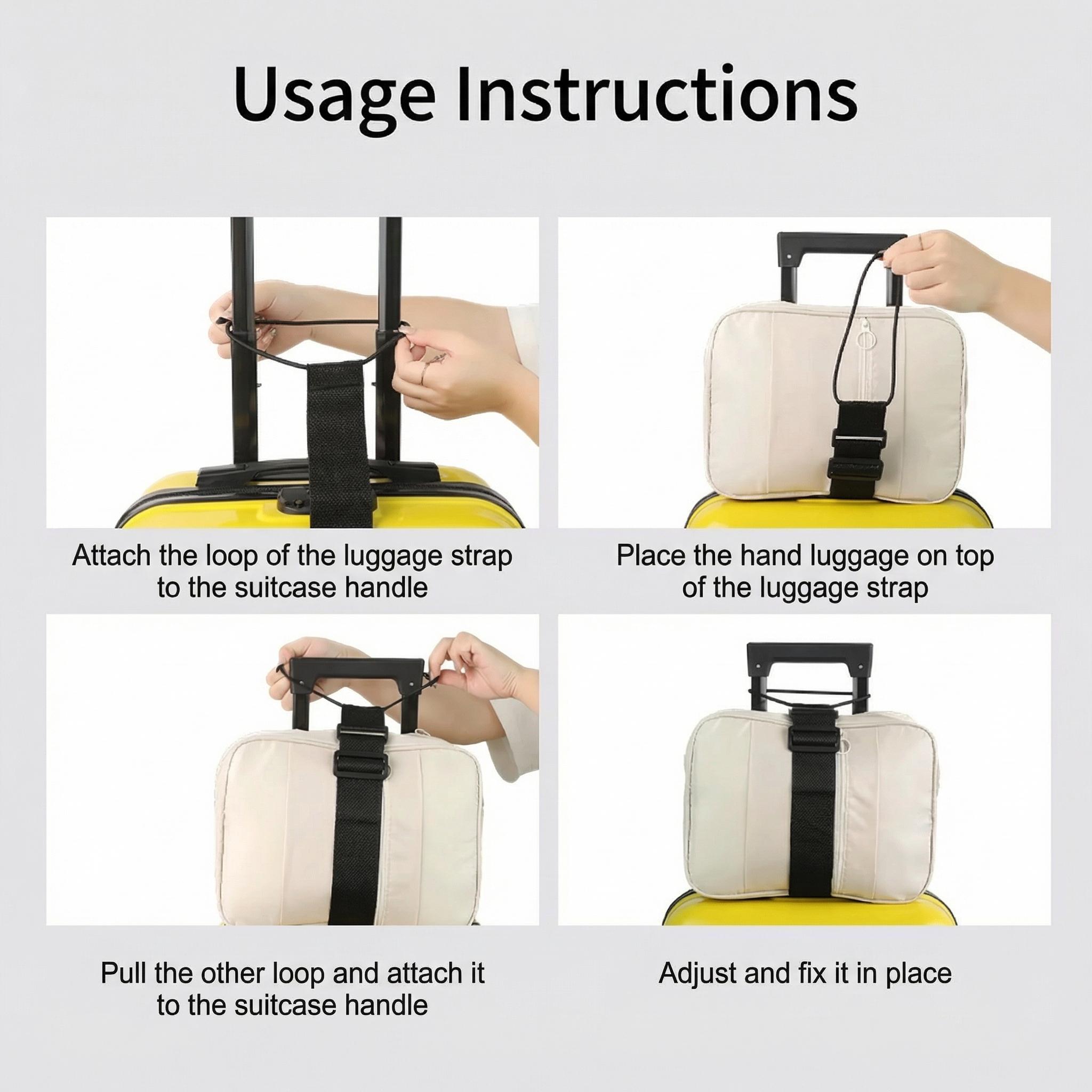 4-Piece Set Adjustable Luggage Connector Straps, Rainbow Travel Bands, Secure Storage Anti-Theft Straps, Multi-Functional Strong Straps