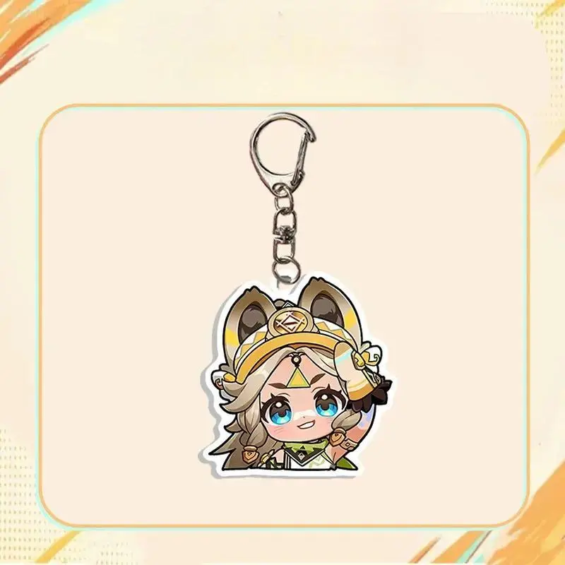 Anime Game Keychain Furina Hutao Neuvillette Interlayer Bag Accessories Kinich Cute Bag Pendant Key Ring Fans Christmas Gifts