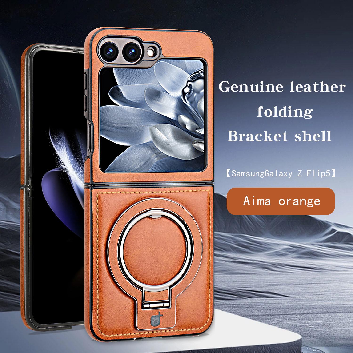 Magnetic suction Leather phone case for  Z Flip 6 /Z Flip 5/ Z Flip 4/3 Business phone case