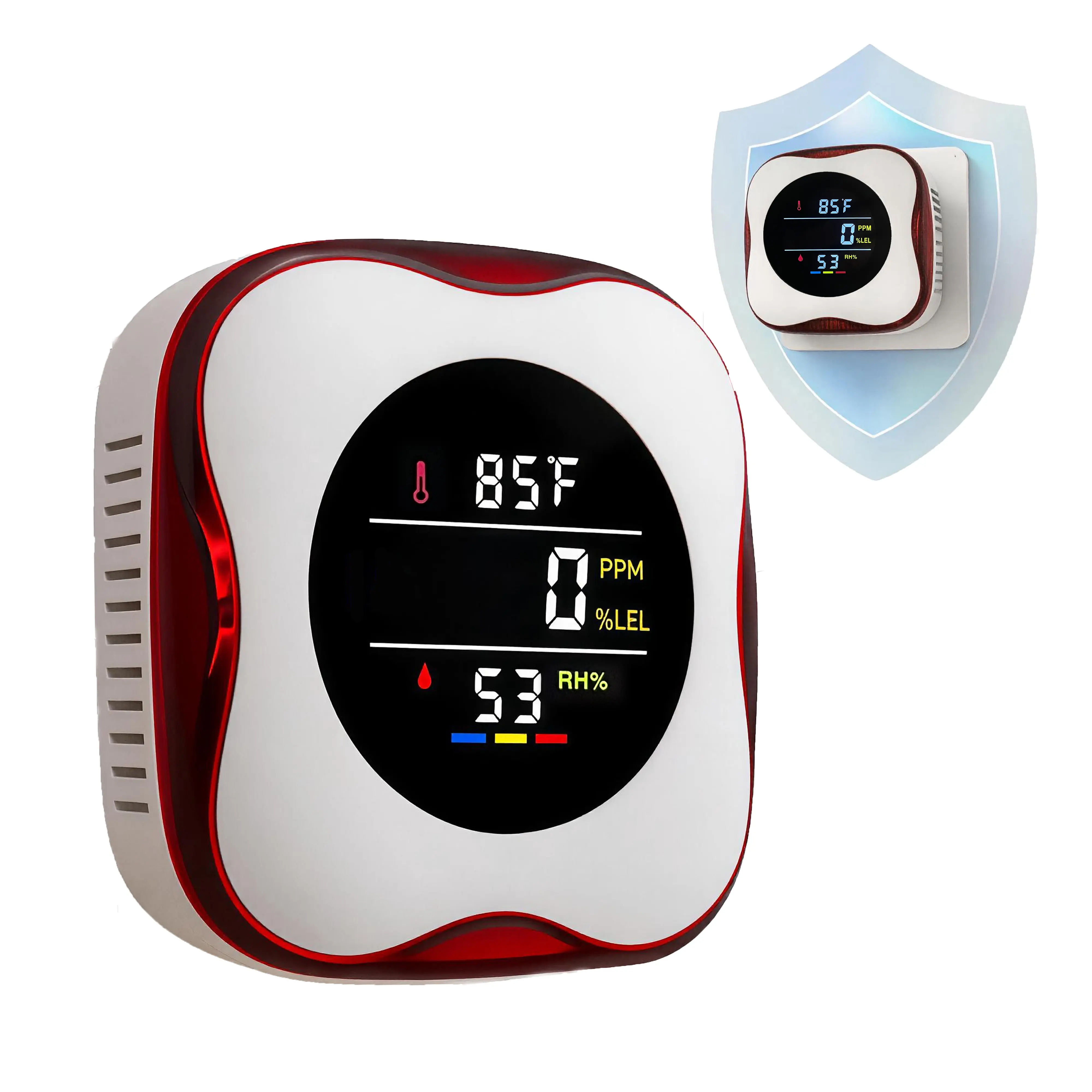 4-in-1 Portable Indoor Environment Monitor with Temperature & Humidity Monitoring Plug-and-Play Design High-Definition Display Accurate Alerts Ideal for Kitchen Garage RVs Apartments