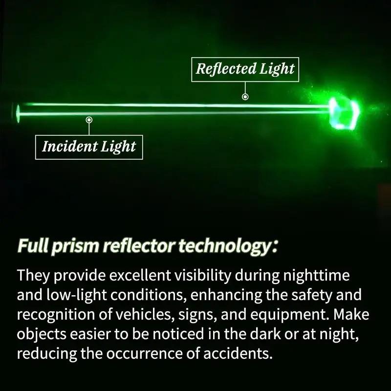 20pcs Ultra-Bright Reflective Safety Stickers, Fluorescent High Visibility Warning Decals, Night Road Safety Equipment