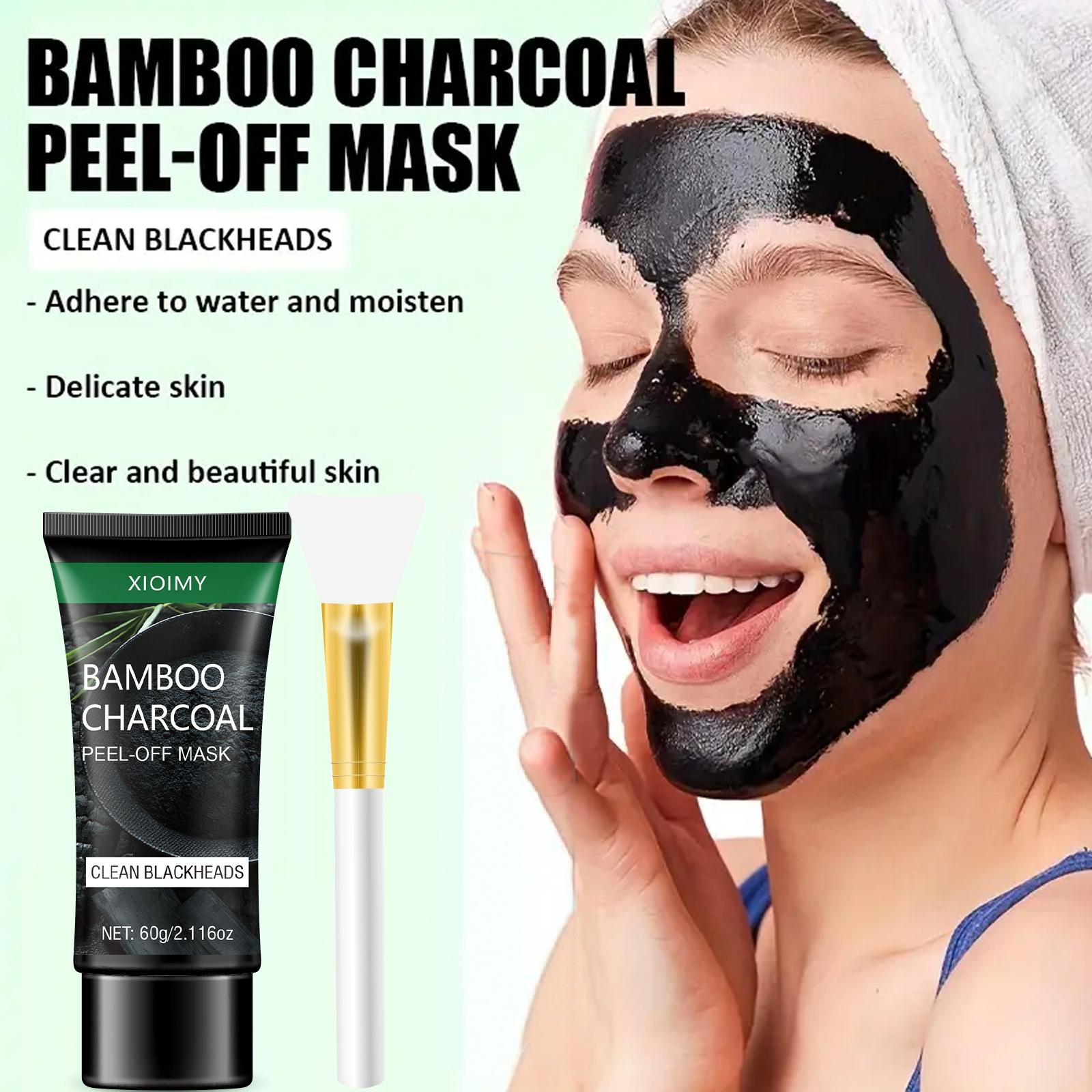 60g Bamboo Charcoal Mask, Cleansing, Oil Control, Moisturizing, Easy to Use, Non-Irritating Formula, Refreshing Glow, Suitable for All Skin Types