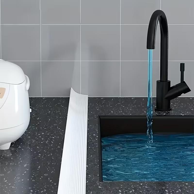 A 1-Meter Long Countertop Bathroom Waterproof Strip, Kitchen Sink Waterproof Strip, Made Of Sturdy And Flexible Bathroom Waterproof Strip, Suitable For Sinks And Countertops, Classic Style