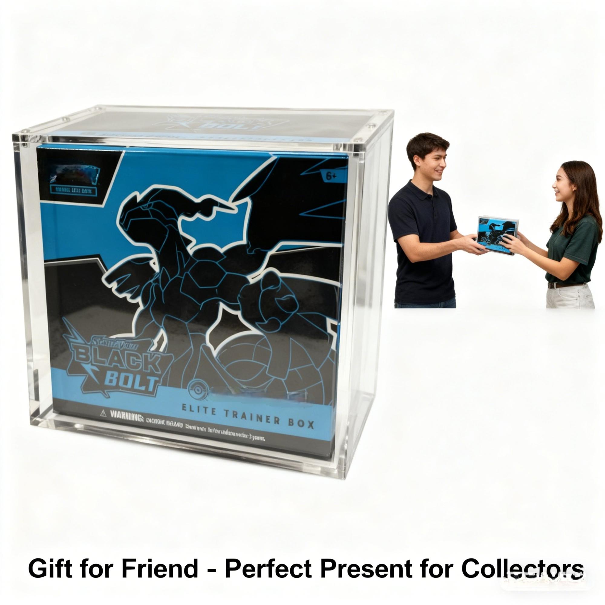 5mm Acrylic Stackable Display Box, Compatible with Etb Transparent Magnetic Case, Ideal for Trading Cards, Collectibles, Sports Memorabilia, Trade Card Box