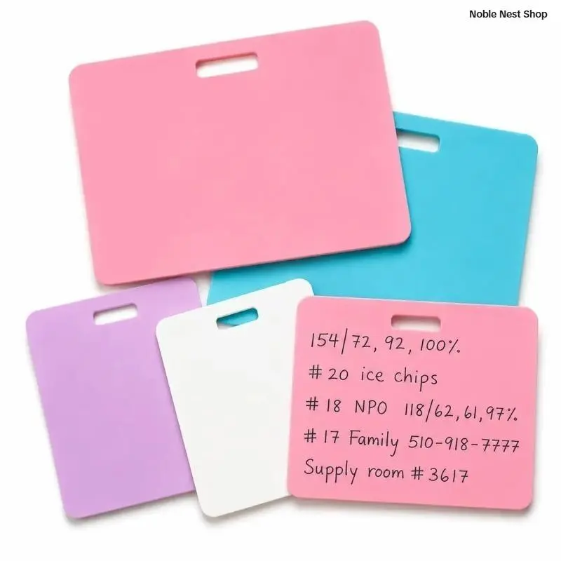 4-Pack Reusable Erasable Badge Buddy Notepad, Dual Vertical & Horizontal Wipeable Note Pad, Portable Quick Note Accessory, Practical Supply for Nurses, Doctors & Medical Staff Daily Note Taking