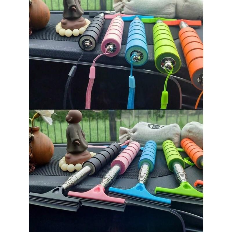 1pc Extendable Windshield Wiper, Portable Car Mirror Cleaner, Raindrop Remover, Side View Mirror Scraper, Rearview Mirror Scraper