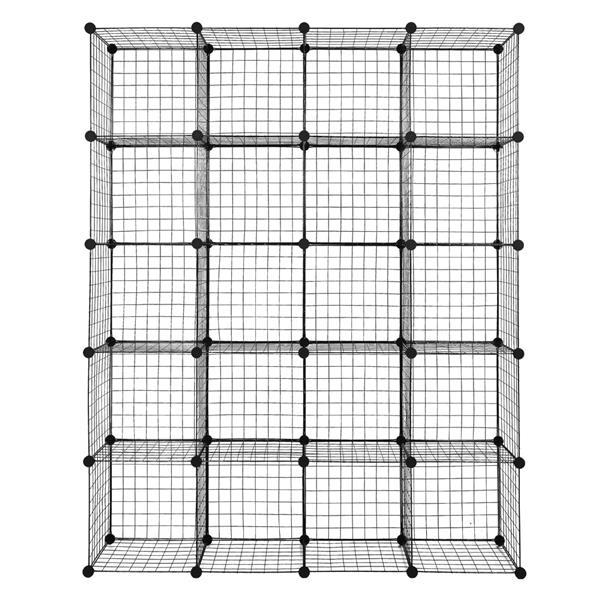 20-Cube Organizer Cube Storage Storage Shelves Wire Cube Storage Origami Shelves Metal Grid Multifunction Shelving Unit Modular Cubbies Organizer Bookcase Household Plastic
