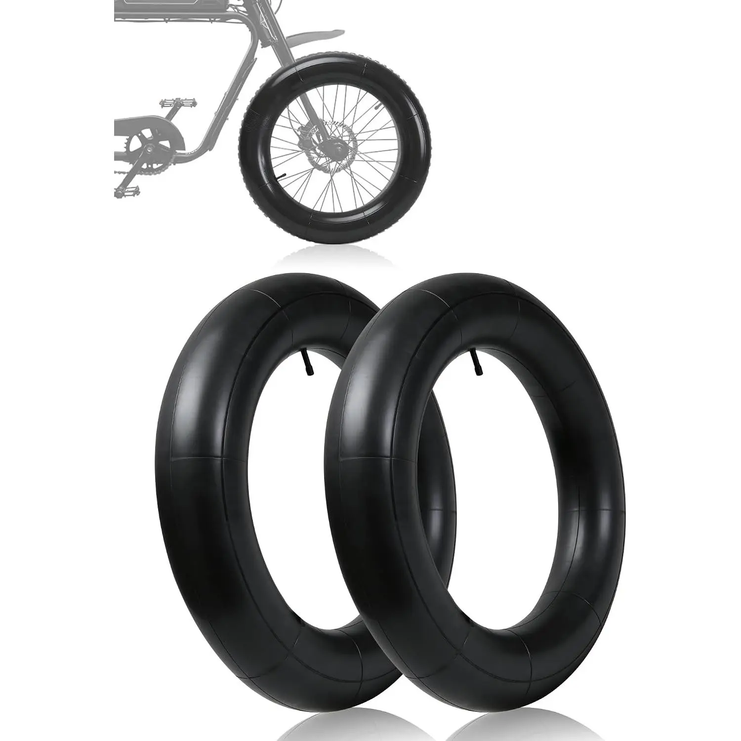 20x5.0 Rubber Inner Tubes for Motorcycle and EBike, 2 Pack