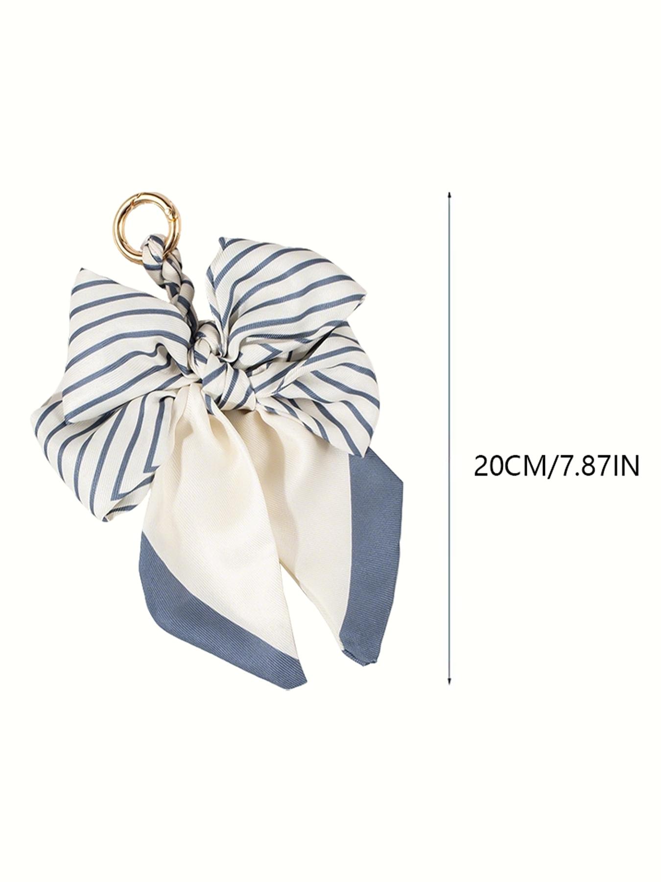 Elegant Silk Scarf Bow Bag Charm, Luxury Handbag Pendant Accessory, Cute Aesthetic Bag Decor, Multi-use Keychain & Phone Charm, Perfect Birthday Christmas Mother's Day Gift for Women Girls, Trendy Bag Accessory for Tote Backpack Handbag