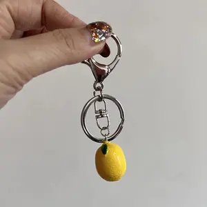Strawberry Watermelon Tomato Keychain Fun Fruit Shape Carabiner Clip-On Accessory Pack of 3