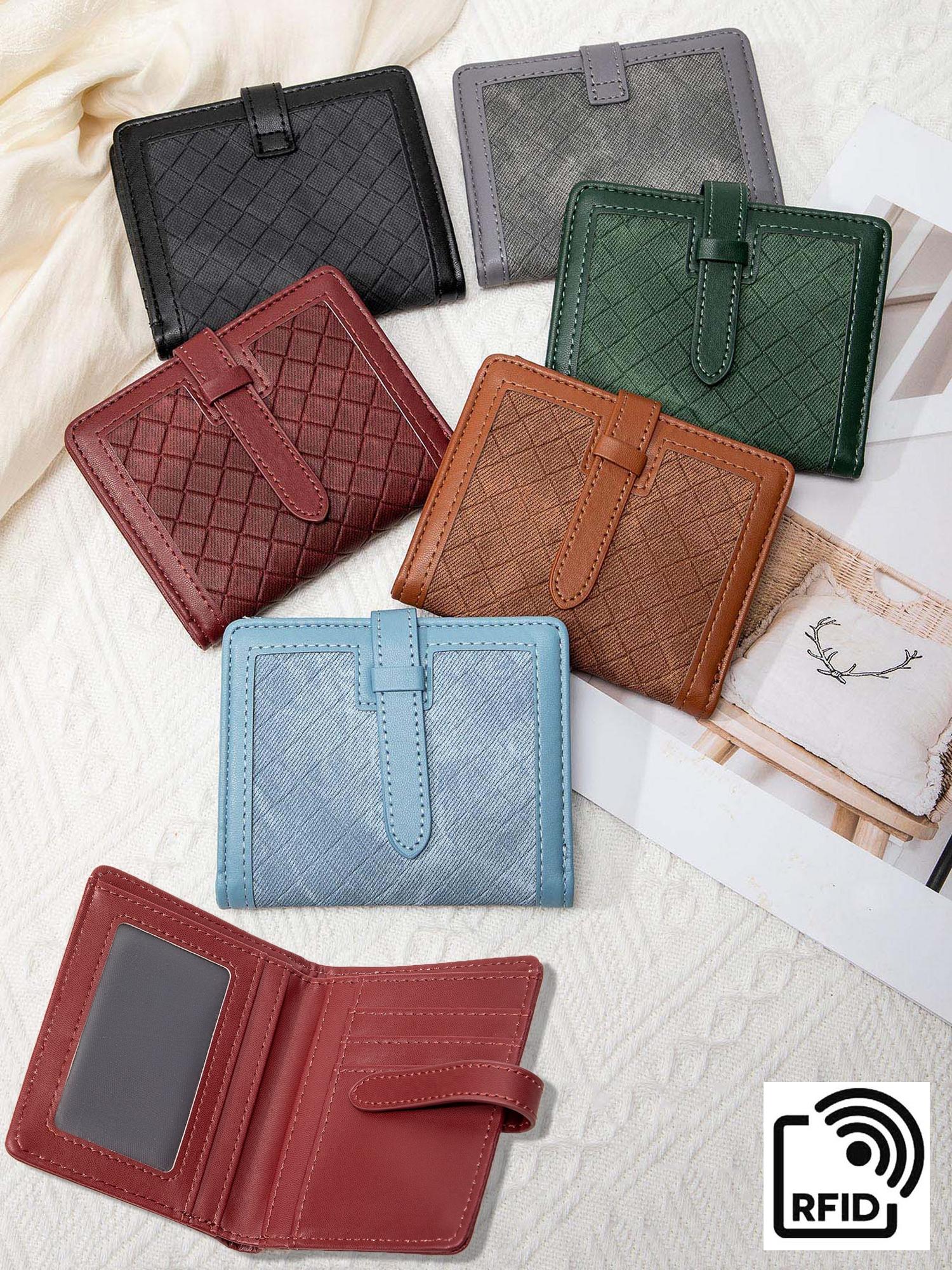 Ladies' ultra-thin RFID blocking wallet, secure snap closure, ladies' wallet with multiple card slots and ID windows, compact and lightweight for daily use, perfect for work, office or commuting - ideal gift for anniversaries, birthdays, Valentine's Day