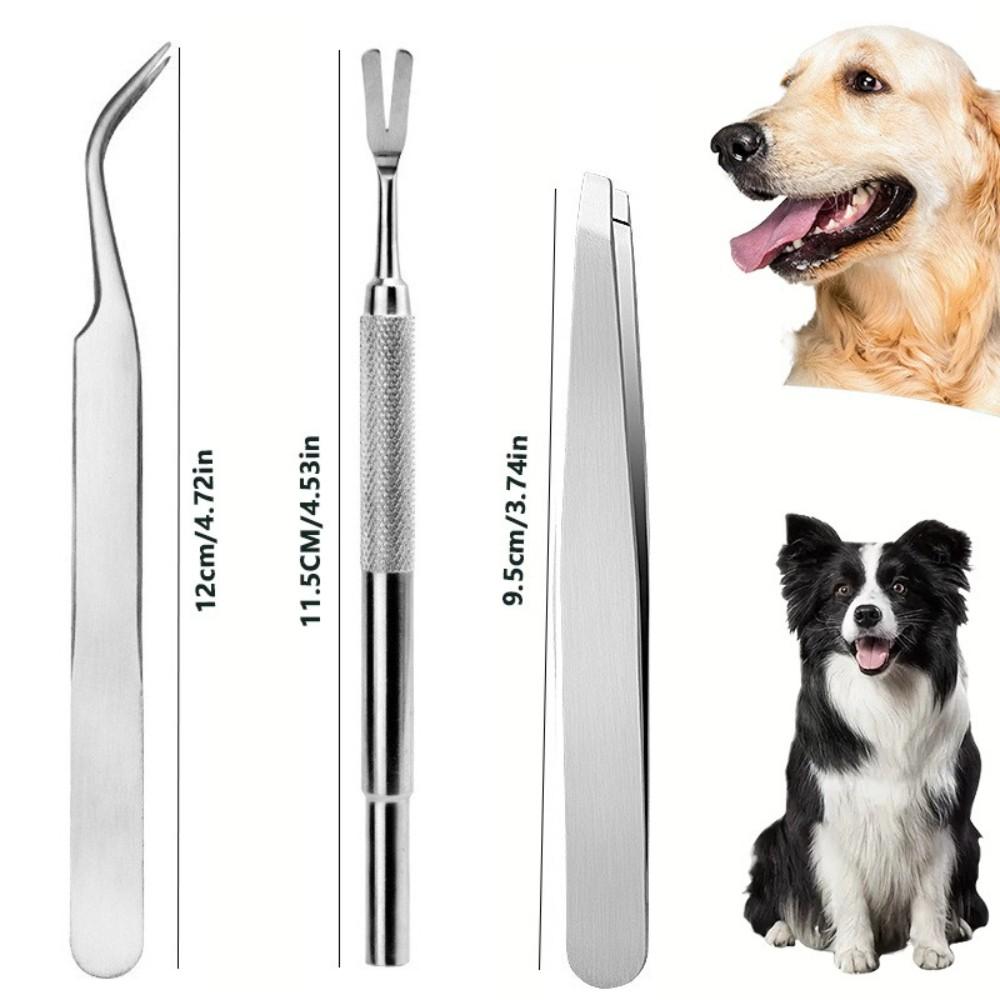 Stainless Steel Pet Grooming Kit, Flea Removal Comb Set, Portable Washable Pet Care Tools, Ideal for Long and Short Hair Cats and Dogs