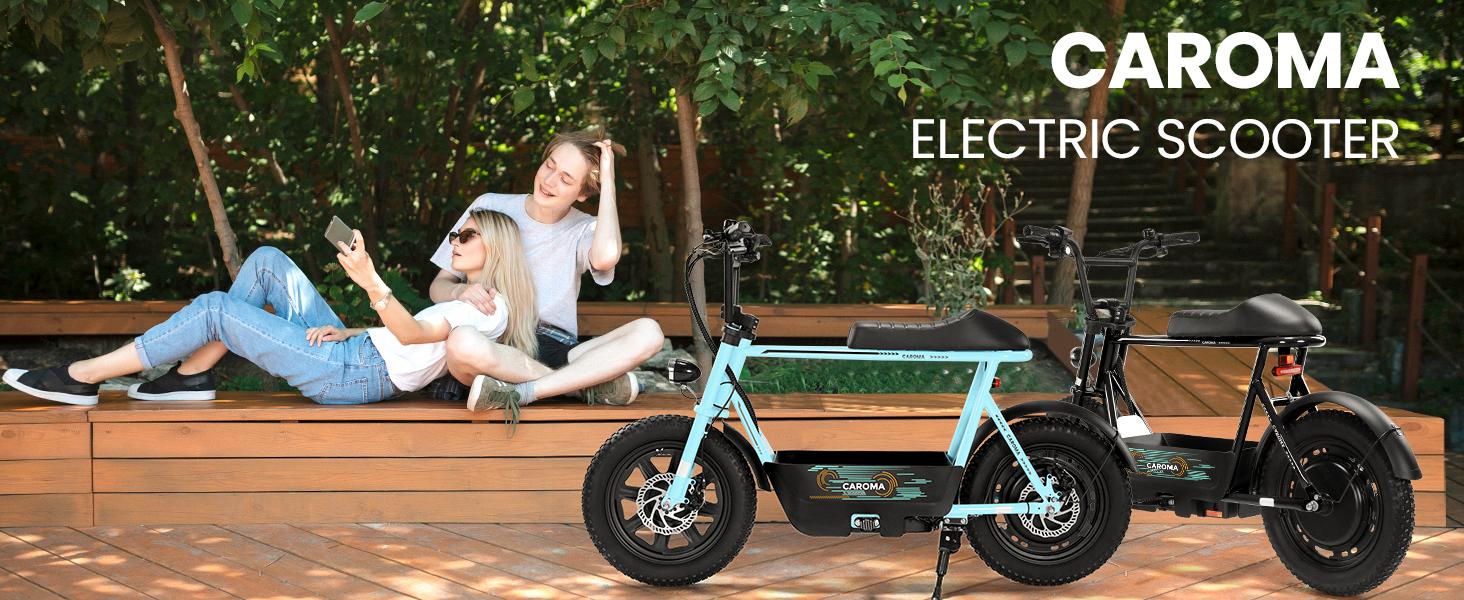 Caroma Peak 1200W Electric Scooter with Seat, 16" Fat Tire Electric Scooter for Adults & Teens, 30 Miles Ranges 20MPH Max Speed, Electric Motorcycle for Commuting with Basket Caroma Peak 1200W Electric Scooter with Seat, 16" Fat Tire Electric Scooter for Adults & Teens, 30 Miles Ranges 20MPH Max Speed, Electric Motorcycle for Commuting with Basket