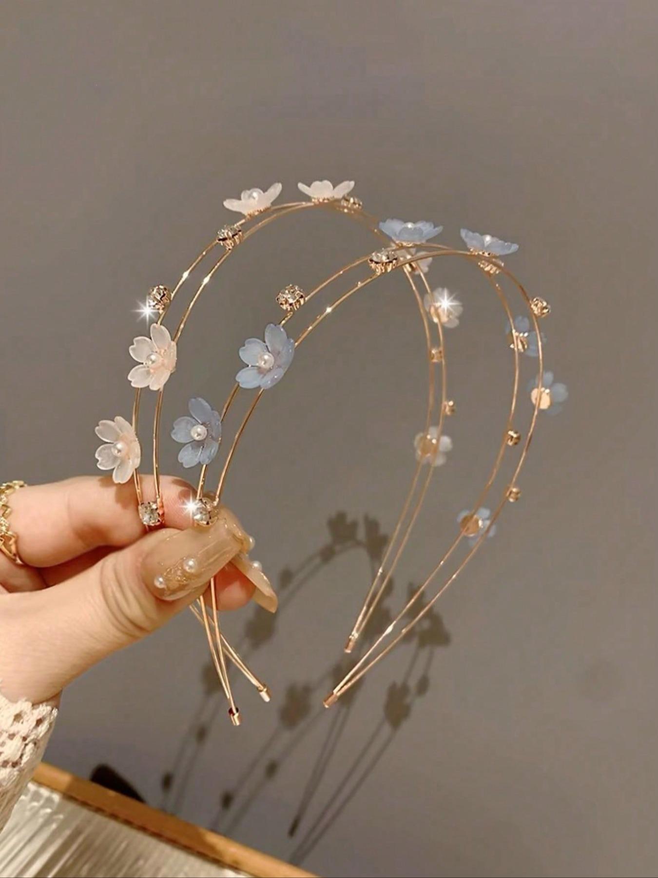 Flower Decor Headband, Elegant Hair Hoop for Wedding Bridal Party Formal Occasions, Fashion Hair Accessories for Women & Girls, Jasmine Princess Crown