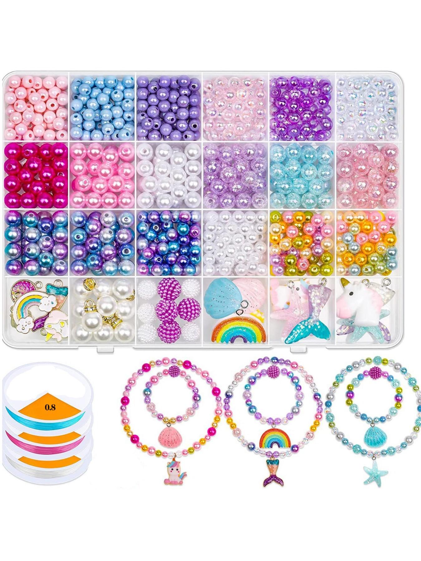 Random Color Clay Beads Bracelet Making Kit, Valentine's Day Gift, Cute Colorful Beads & Letter Beads & Heart Beads & Elastic Thread, Diy Jewelry Making for Bracelet & Necklace