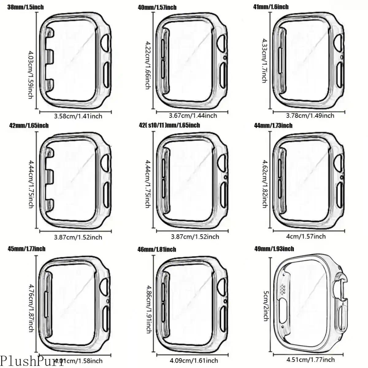 2-Pack Smartwatch Anti-Spy Protective Case (Built-in Tempered Glass) — 2-in-1 Ultra-Thin Privacy Screen Protector & Case; Compatible with 38–49mm Apple Watch Series & Ultra Models; Stylish Protective Accessory for Men & Women (Case Only)