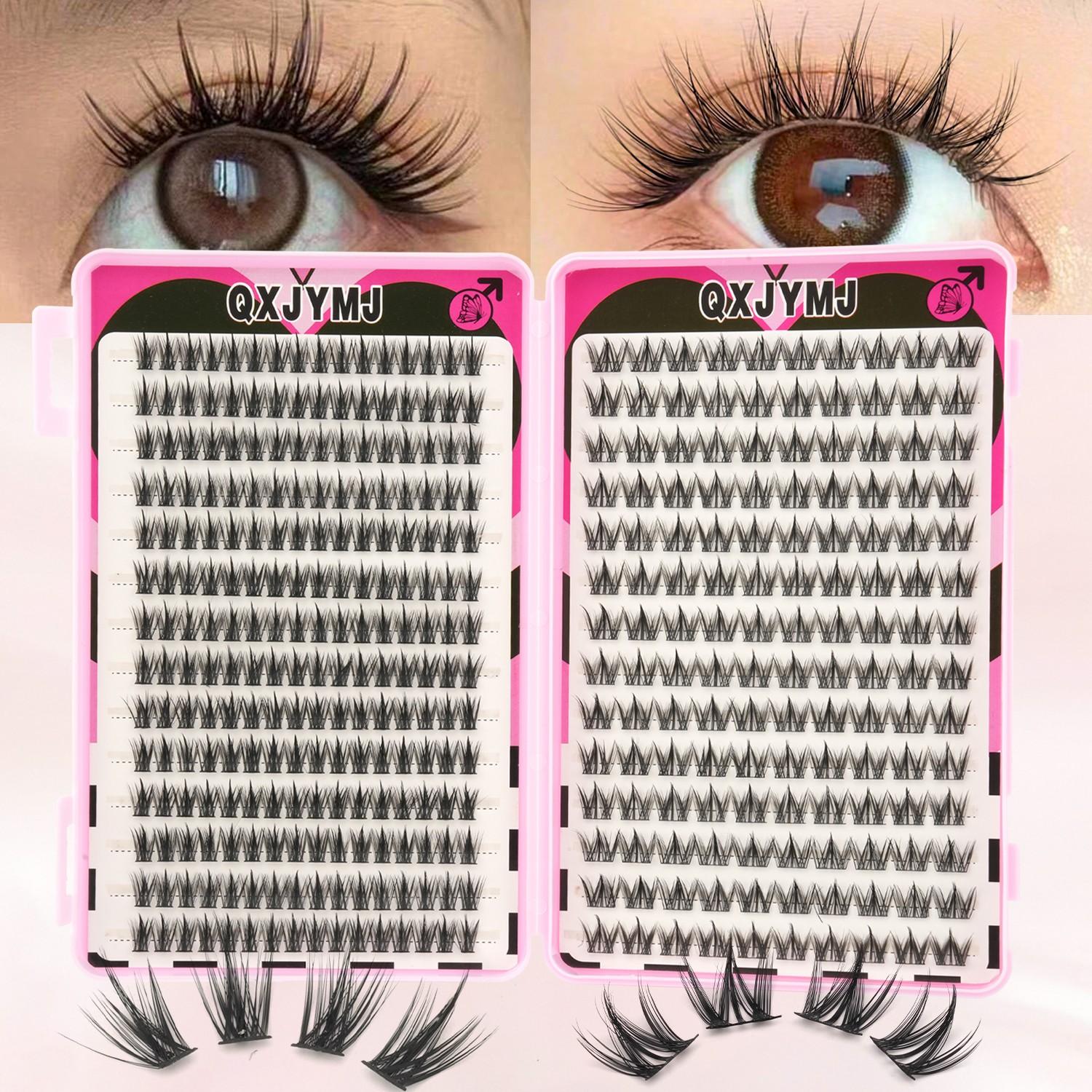 364 Pieces Single Piece False Eyelashes, Cluster False Lashes, DIY Eyelash Extension Kit, Individual False Eyelashes, Fake Eyelashes
