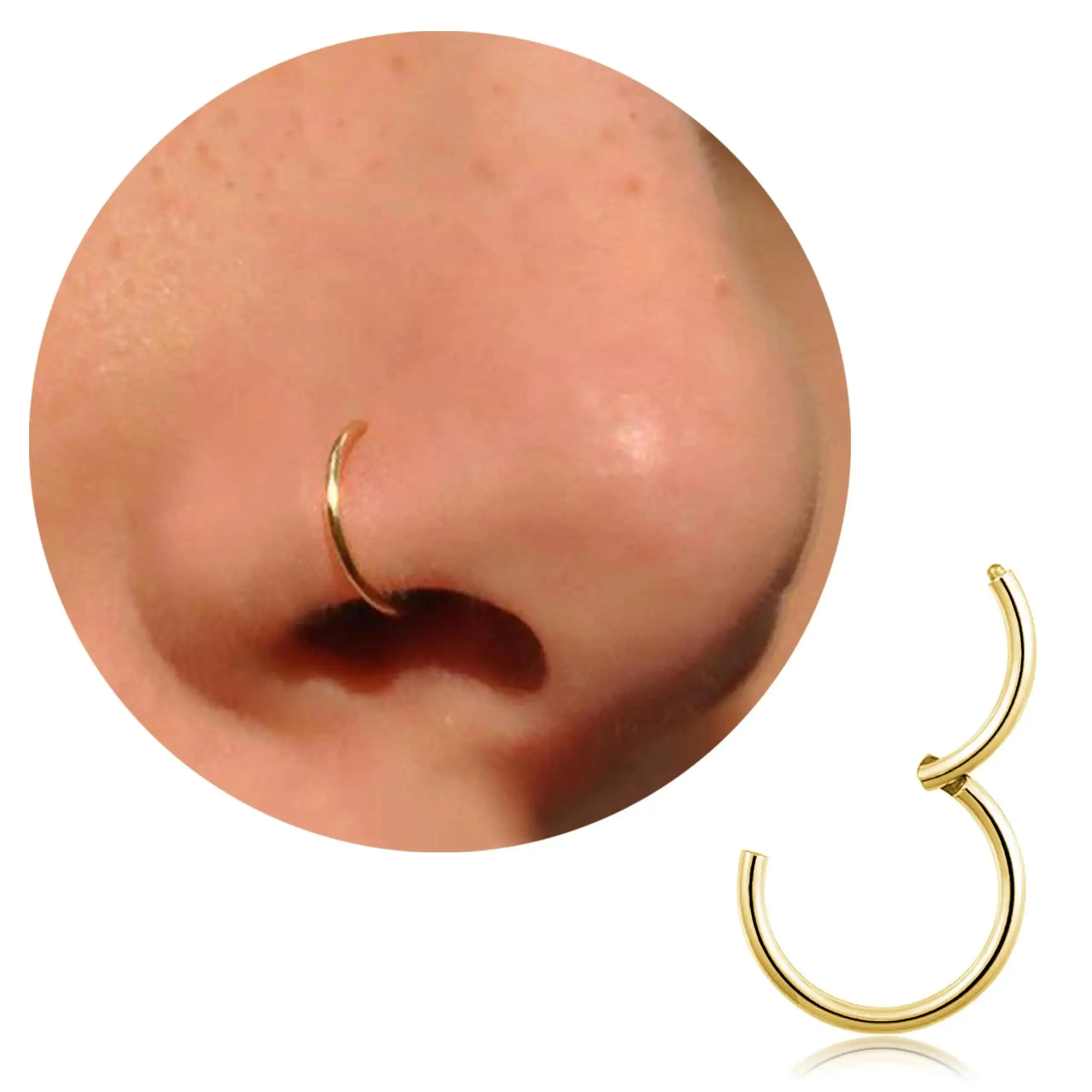 18G  316L Surgical Steel Nose Ring Hoop, Cartilage Hoop Earrings for Women Men  Piercing Jewelry 6mm/8mm/10mm/12mm