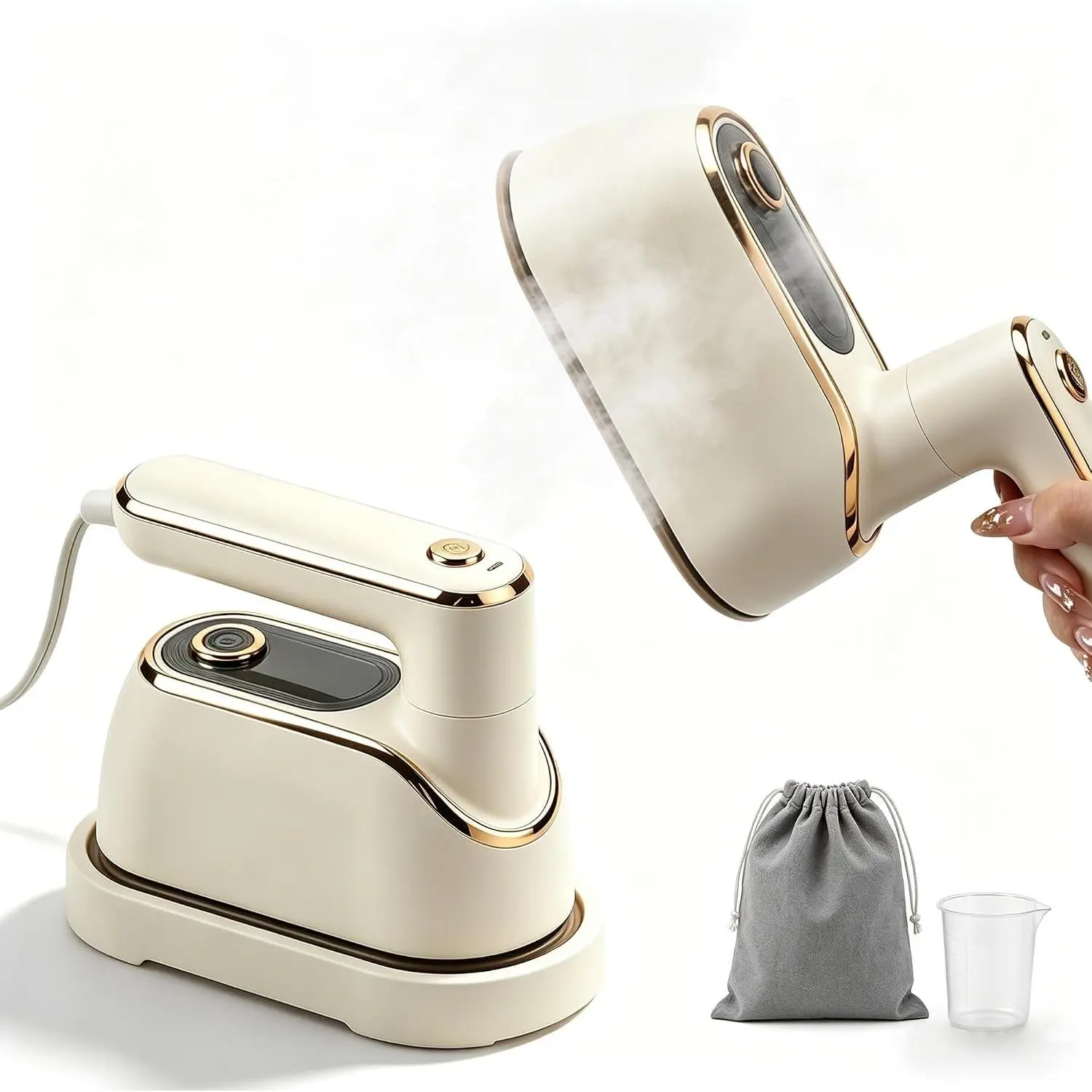 Portable 1200W Travel Steamer for Clothes - Rotary Garment Iron, 150ml Water Tank, Foldable Wrinkle Remover, 120V, for Home & Dorm, 1 Piece