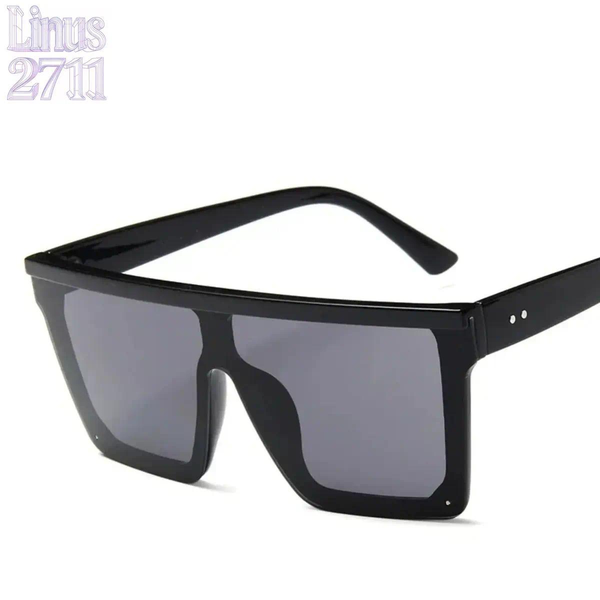 Vintage Male Flat Top Sunglasses Men Brand Black Square Shades UV400 Gradient Sun Glasses For Women Cool One Piece Designer