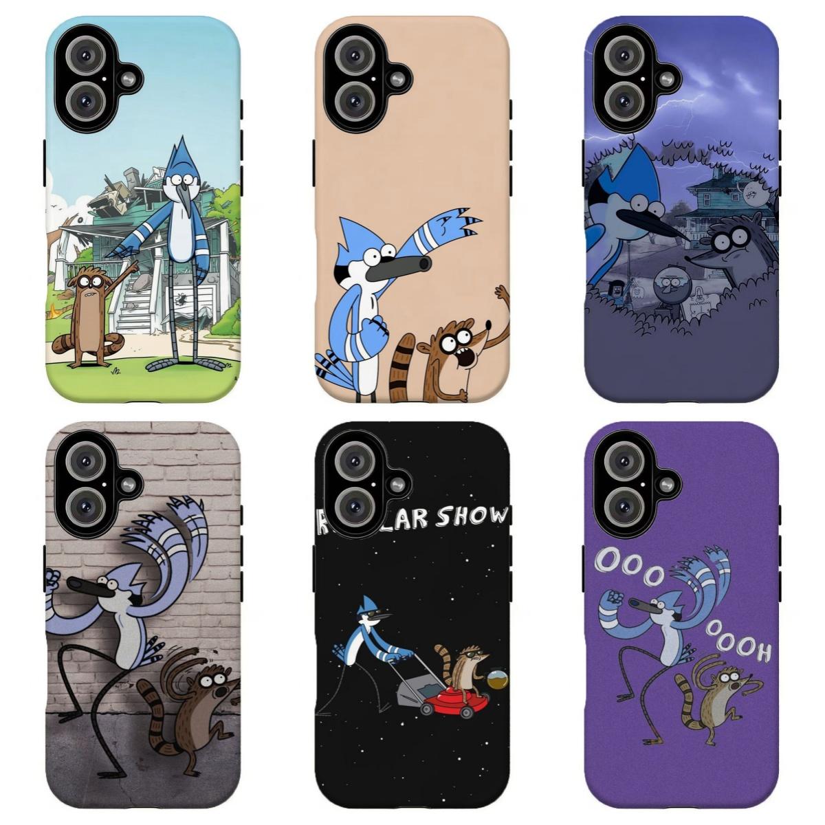 FL-R3gular Sh0w Mordecai & Rigby Retro Cartoon Phone Case,Y2K Funny Cartoon Protective Cover For iPhone 11 12 13 14 15 16 17 Air Pro Max for Samsung S26 S25 S24 S23 S22 S21 Case,Gift for her/him