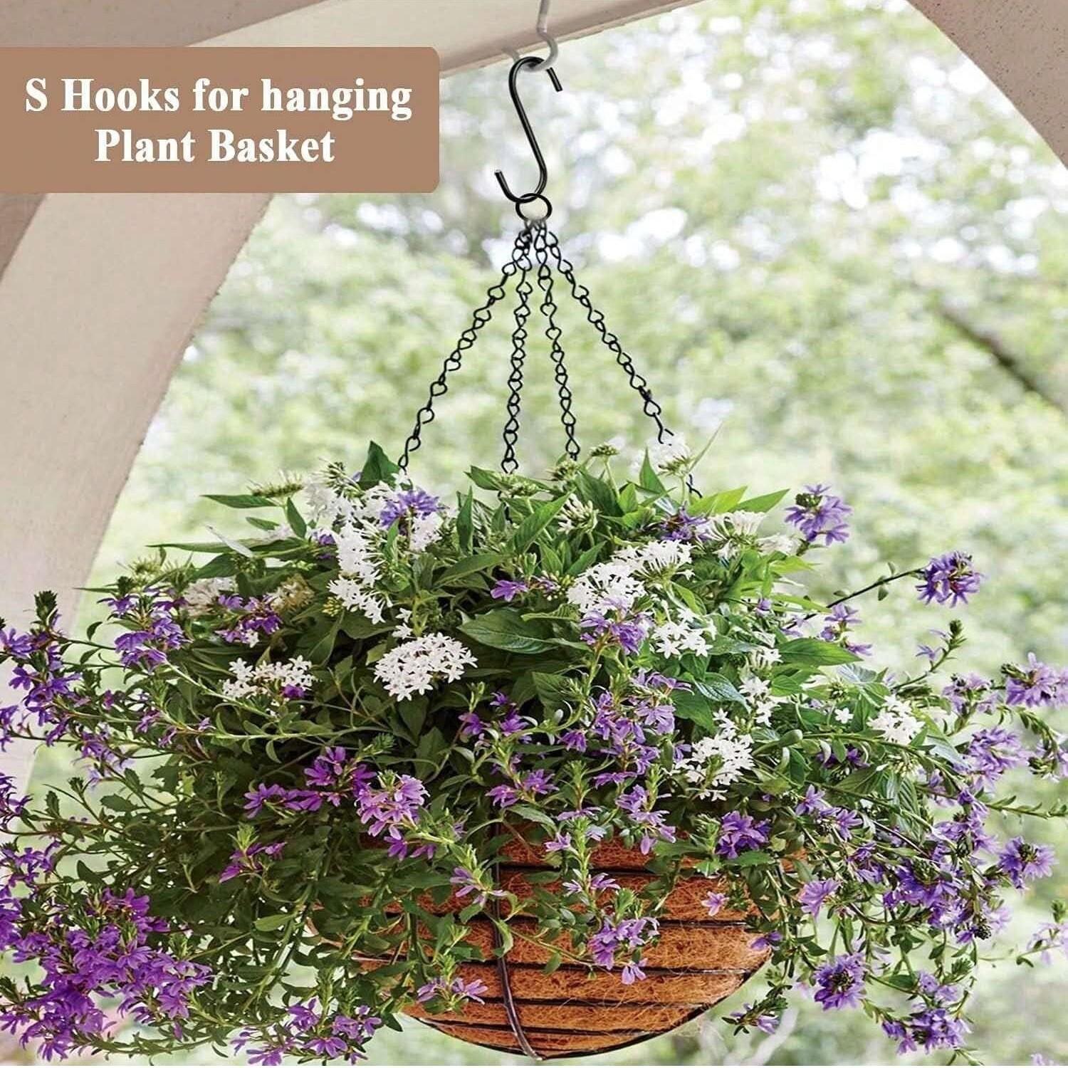 Fence Hook, 10 Counts/set Durable Plant Hanging Hook, Garden Hanging Hook, Suitable for Indoor & Outdoor Plant Hanging, Bird Feeder, Lantern, Fence