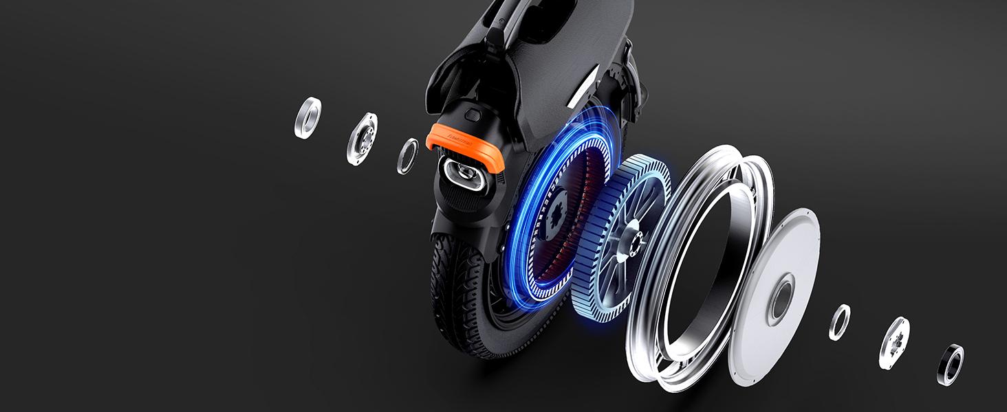 INMOTION V11Y Electric Unicycle – 18" Off-Road Tire, 2500W Motor, 74.59 Mile, 37mph Speed, Hydraulic Suspension – EUC for Adults & Commuters