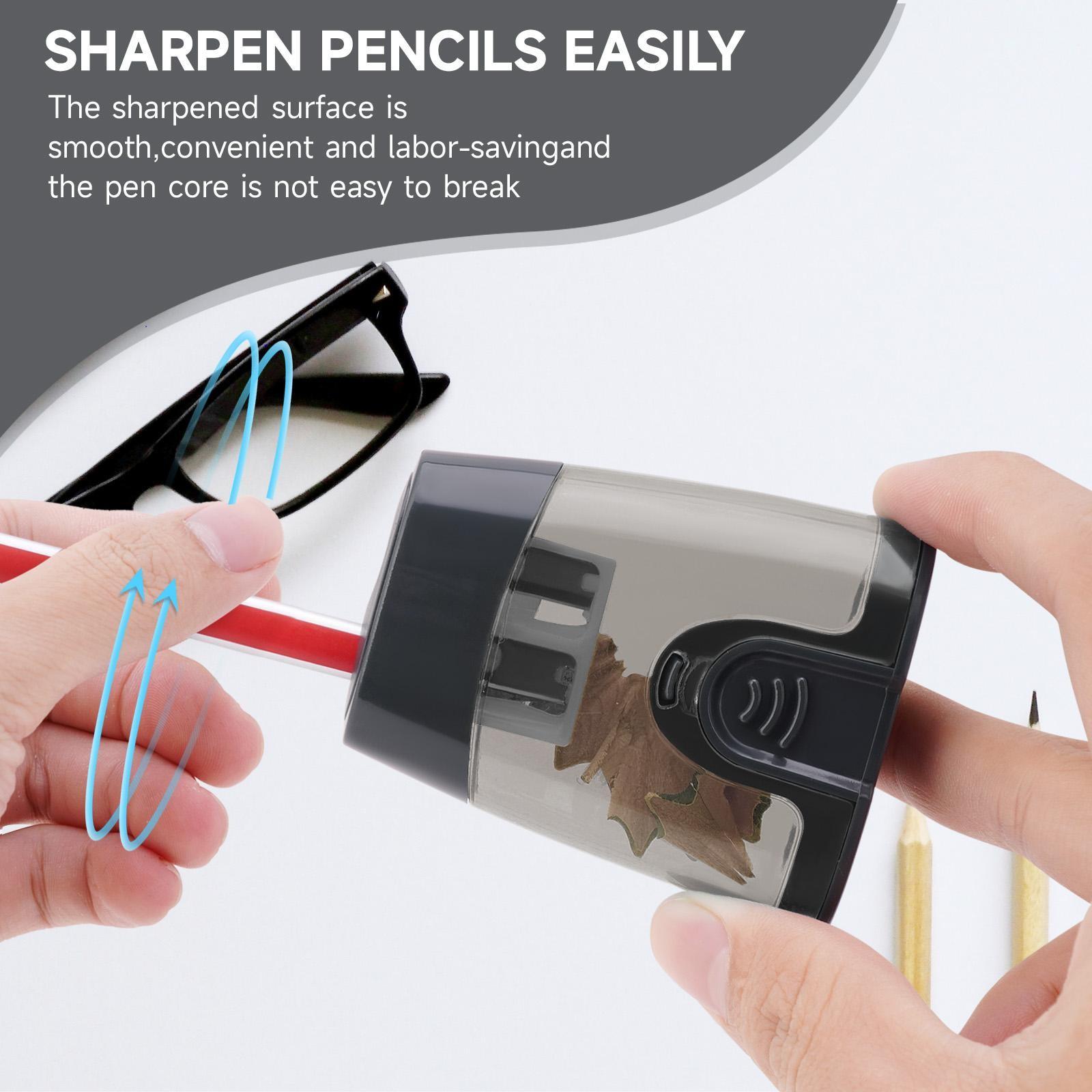 2pcs Sharpener with Storage Box, for 6-12mm, 2 Dual-Hole Sharpener, Portable Multi-functional Sharpener, Stationery Supplies