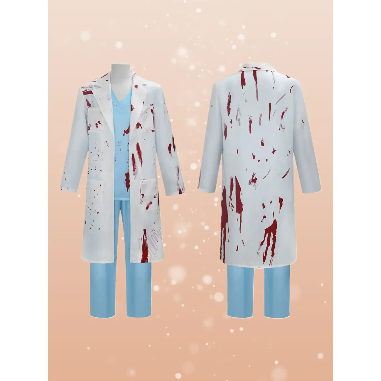 Bloody Horror Nurse Doctor Cosplay Outfit Scary Costume For Halloween Masquerade Dress Up Party
