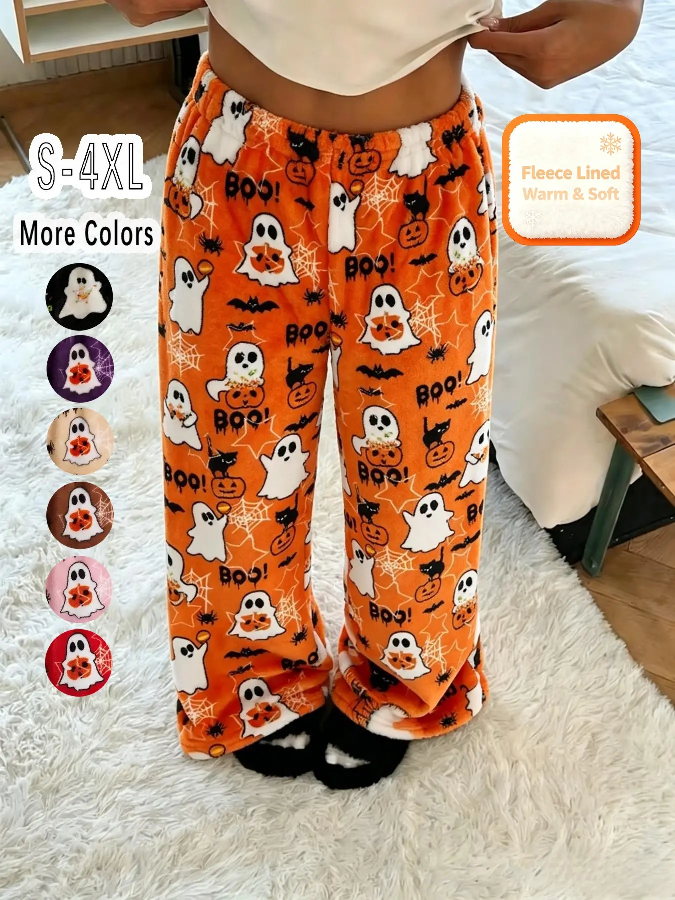 Thickened pajama pants for couples in autumn and winter: Loose, wide-leg design, Elastic waistband (no drawstring)，soft and comfortable flannel fabric, suitable for everyday casual wear at home. A perfect gift for the family.