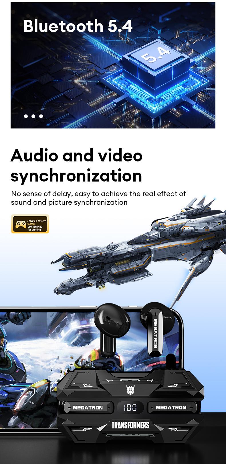 TRANSFORMERS TF-T51 In-Ear Wireless Earphones with 2025 New Bluetooth 6.0 for Faster, More Stable Connection & Lower Power Use, Immersive Full-Frequency Stereo Sound, High-Resolution Audio, Wireless Headphones for Music & Phone Calls