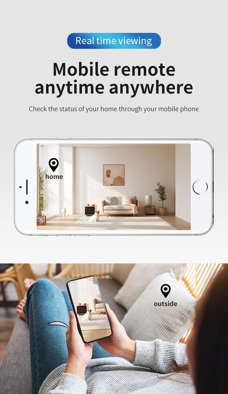 Smart HD Camera with Motion Detection & Two-Way Audio, High-Definition Quality, Remote View Adjustment, Home Security Surveillance System, Home Monitoring Camera