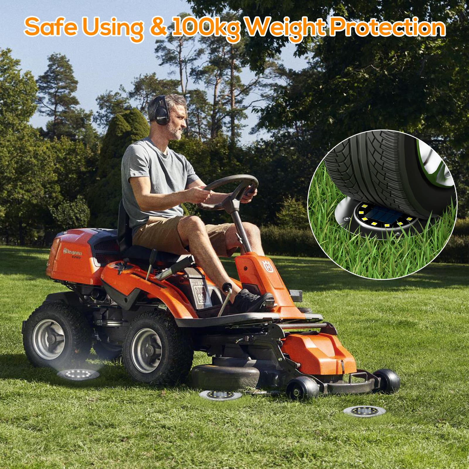 Earrck Solar Outdoor Lights, 12 LEDs Solar Garden Lights/IP65 Waterproof/Warm&White Super Bright in-Ground Lights/Solar Disk Lights for Garden&Yard&Walkway&Pathway&Patio&Lawn&Driveway&Pool&Outdoor(8/12Pack)