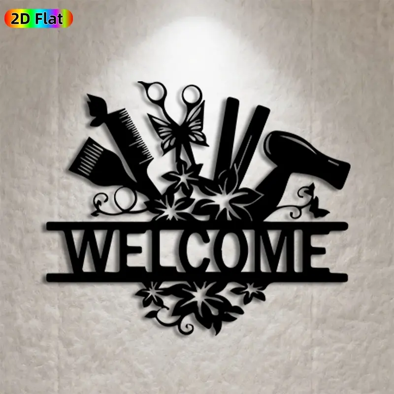 1pc Hairdressing Tools Metal Wall Art,Chic Hairdressing Tools Statue Mural,Ideal Gift for New Year,Easter,Weather-Resistant Metal Wall Decor Wall Sculptures,Perfect for Salon Wall & Garden Fence,Hairdressing Decor Enthusiasts