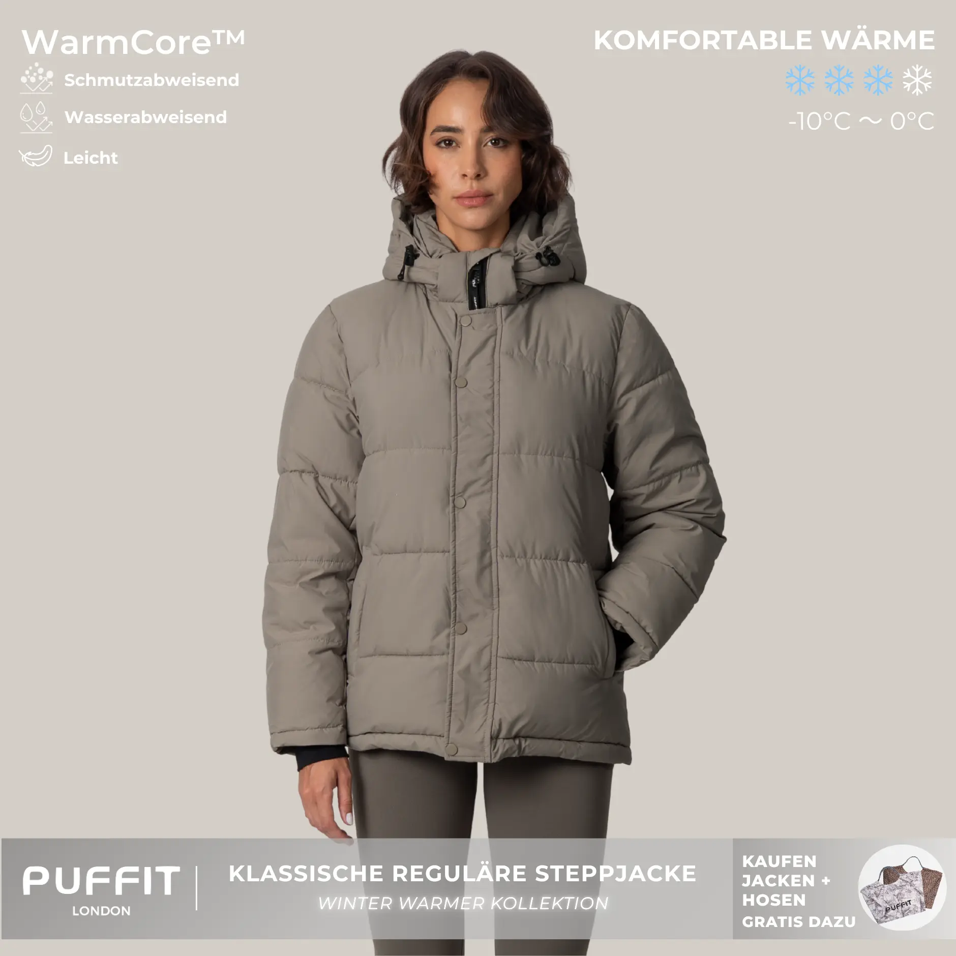 PUFFIT WarmCore Premium Detachable-Hood Puffer Jacket | Classic Lightweight Winter Coat,Windproof,Water-Repellent,Adjustable Drawstring Design,Womenswear,Tops,Outerwear,Long Sleeve,Fall Jacket,2026 Shopping