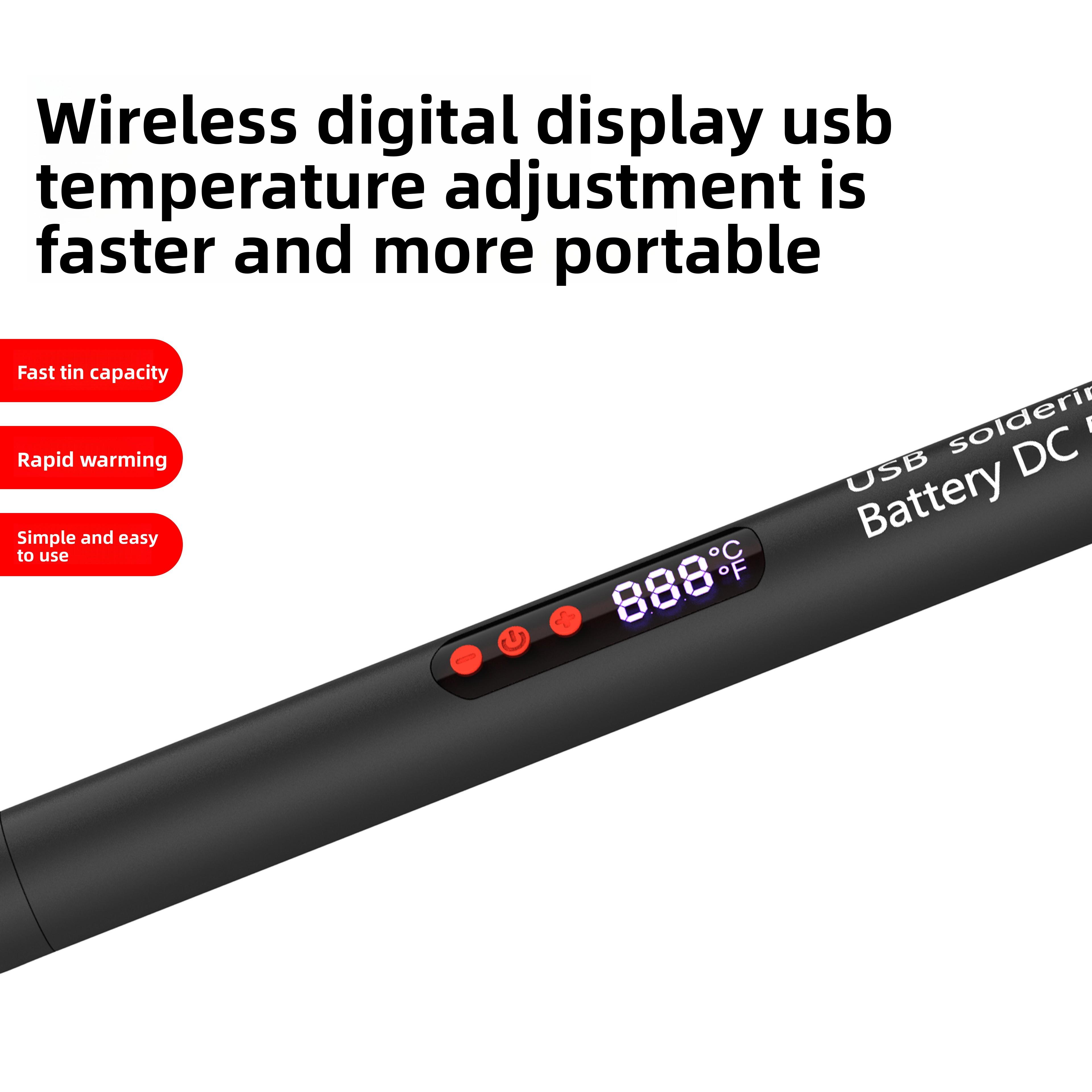 USB Digital Display Welding Tool, LCD Welder with Temperature Control Button, Ideal for Home Appliance Repair