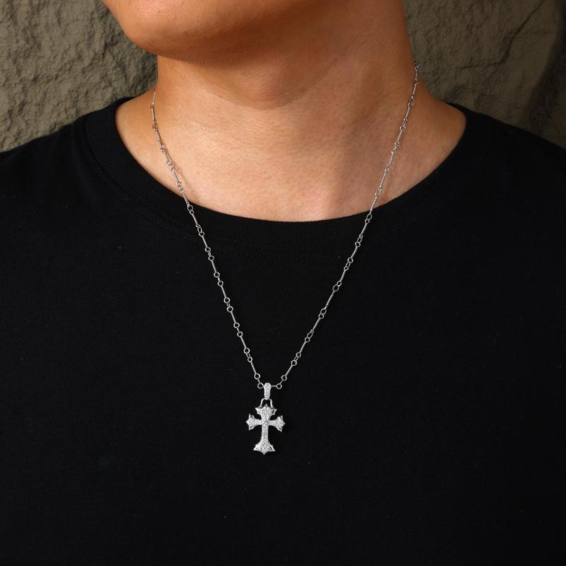 【#PS9250399】Cross Pendant UCCIYO S925 Sterling Silver Pendant Necklace for Women Men Hip Hop Jewelry Gift
