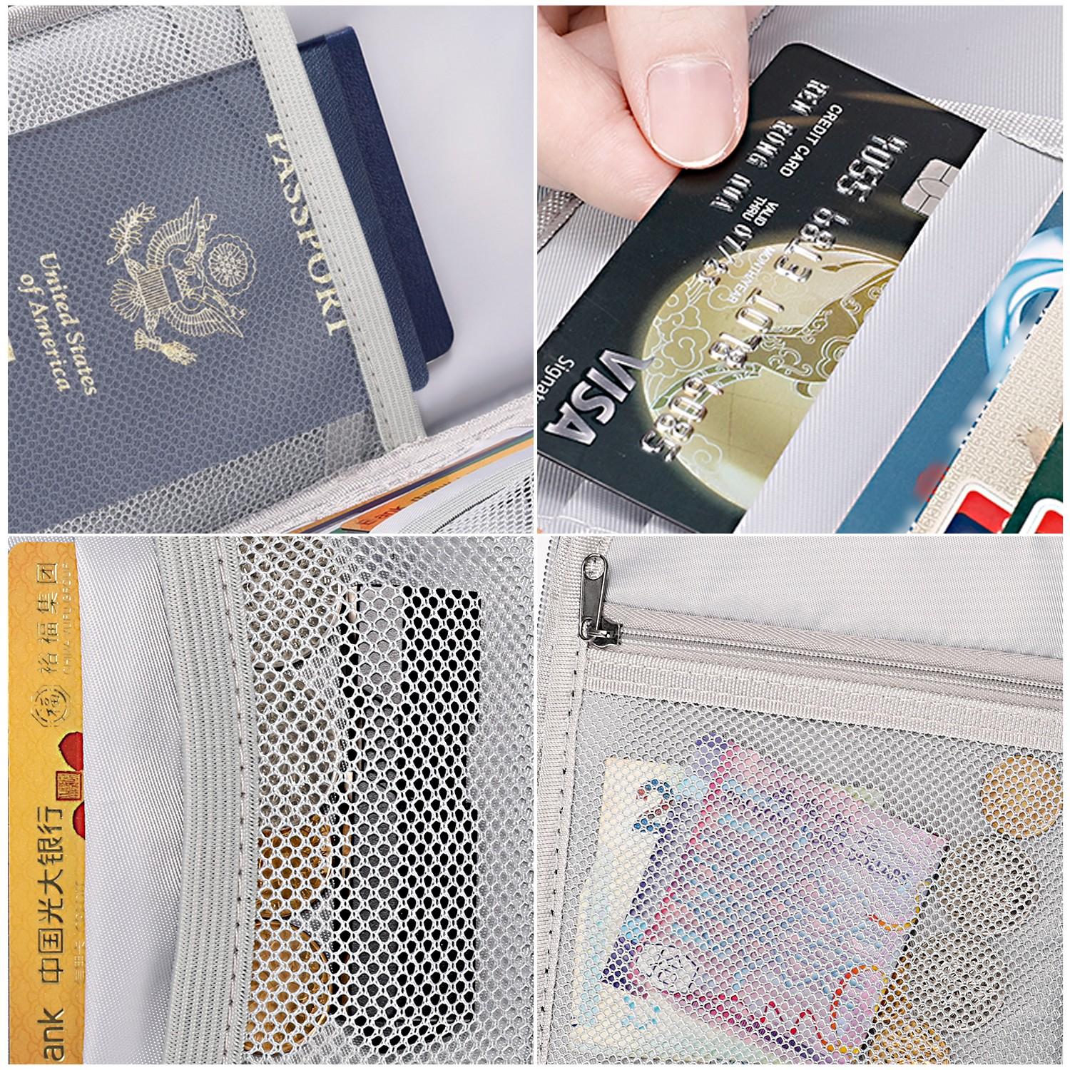 Small Silver Color Lockable Fireproof Waterproof File Bag, Essential Portable Item for Home Office and Travel, Secure Document Storage Solution