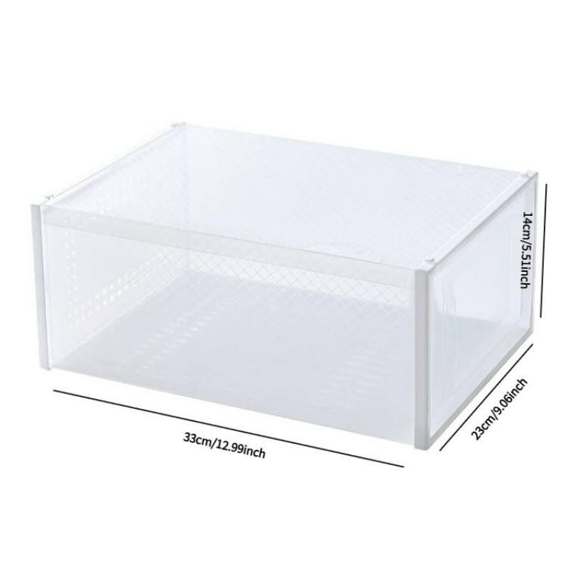 12-piece oversized shoe storage box, transparent plastic stackable shoe finishing box, 2026 Fengshen shoe box! Installation-free + stackable
